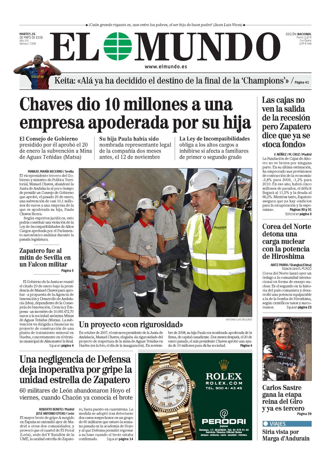 20090526 Portada Mina Aguas Teñidas